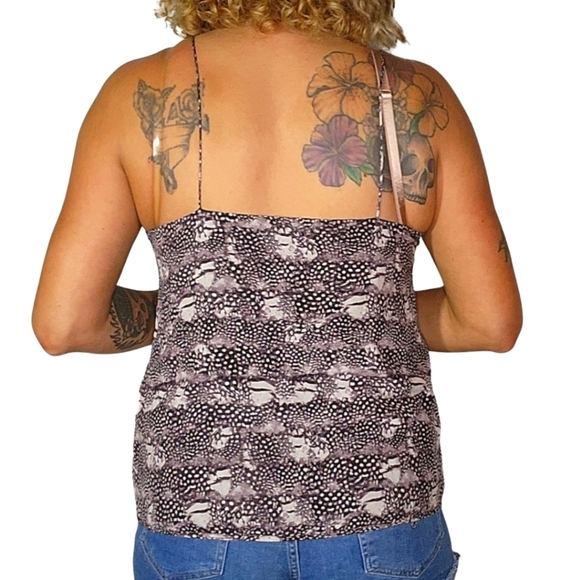 J. Crew Silk Size 12 Lined Tank Blouse Grey Spots - Picture 3 of 6